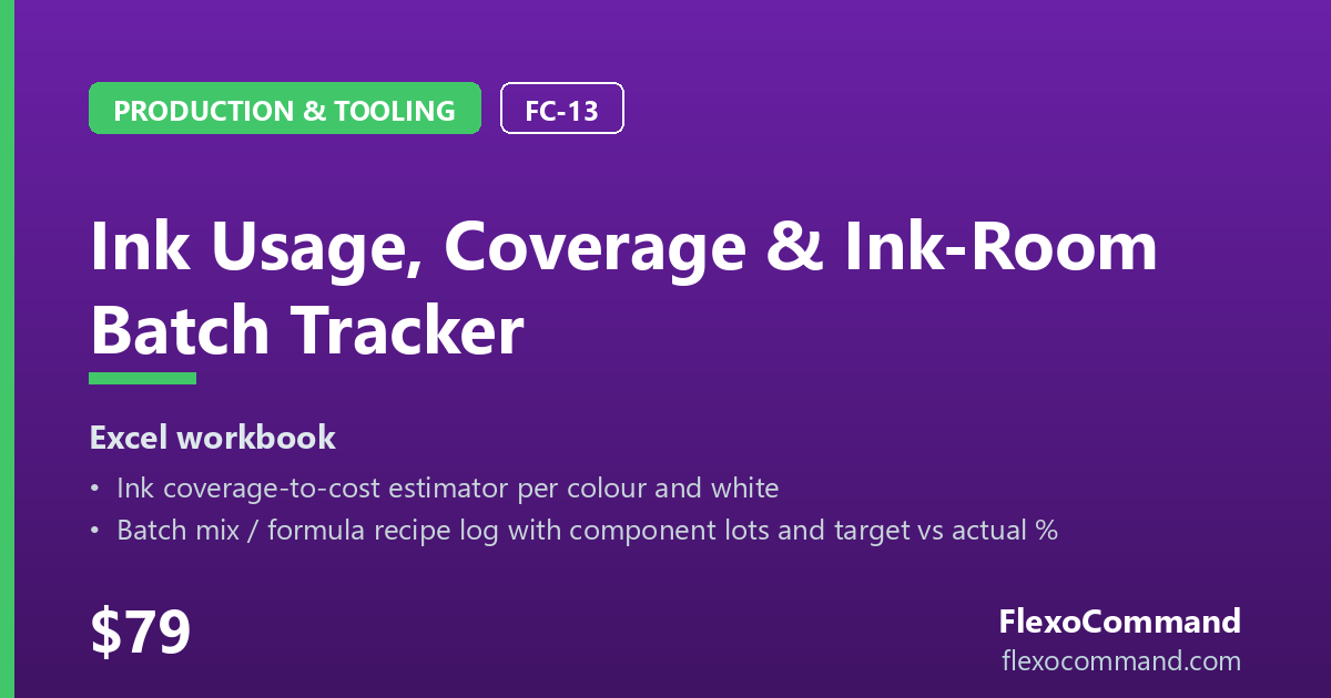 Ink Usage, Coverage & Ink-Room Batch Tracker