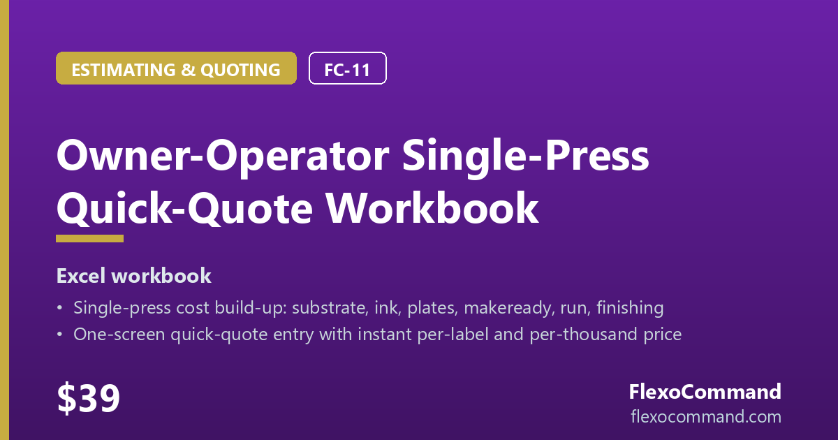 Owner-Operator Single-Press Quick-Quote Workbook